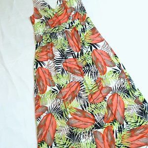 Tropical Summer Beach Vacation Dress - Maxi Dress Medium/Large Stretch NWT